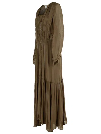 Isabel Marant Étoile Viscose Dress Button Detailing In Brown