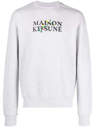 Maison Kitsuné Relaxed Drop Shoulder Knit In Gray