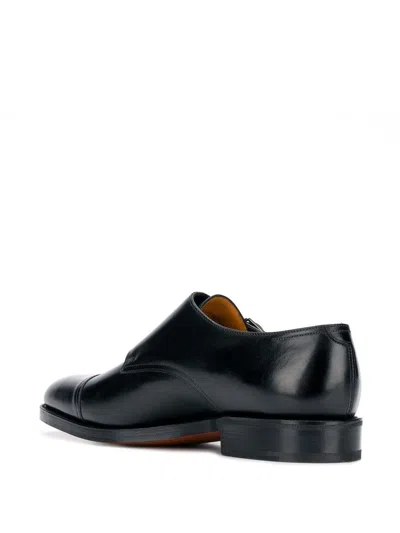 John Lobb Hand-sewn Black Calf Leather Double Buckle Shoe