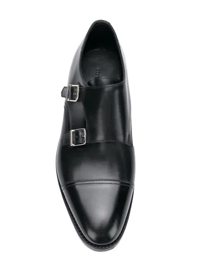 John Lobb Hand-sewn Black Calf Leather Double Buckle Shoe