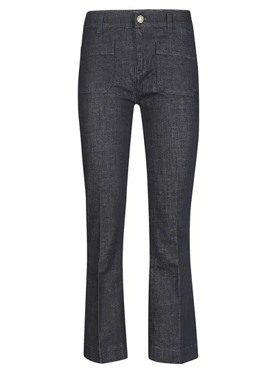 Seafarer Cropped Flare Denim Jeans In Black
