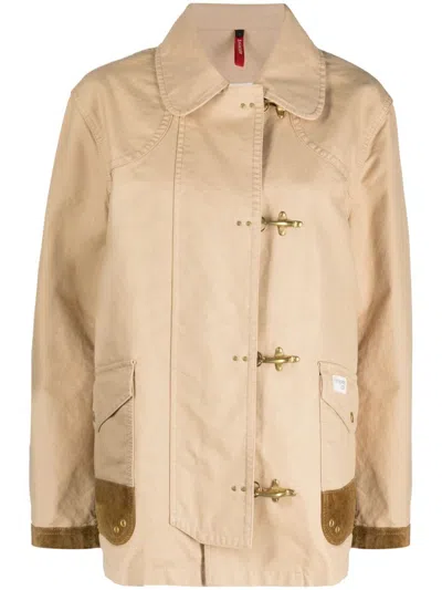 Fay Cotton 4 Hooks Jacket In Neutral