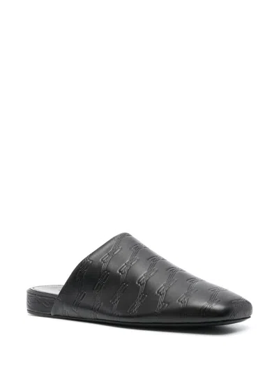 Balenciaga Cosy Bb Leather Slippers In Black