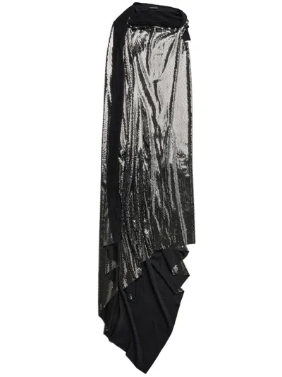 Balenciaga Draped Back Midi Dress With Metallic Effect