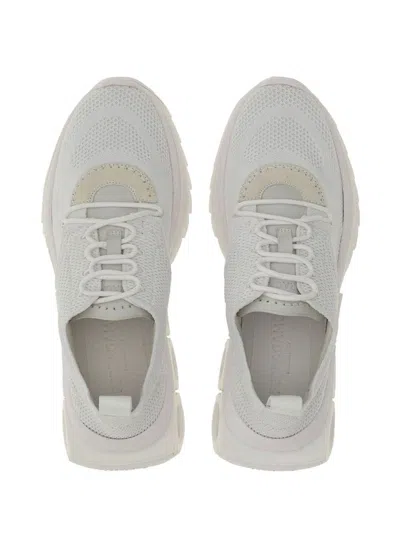 Ferragamo Men Nylon Sneakers With Iconic Gancini Sole In Gold