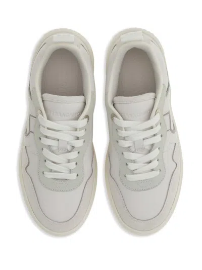 Ferragamo Women Gancini Leather Sneakers In Gray
