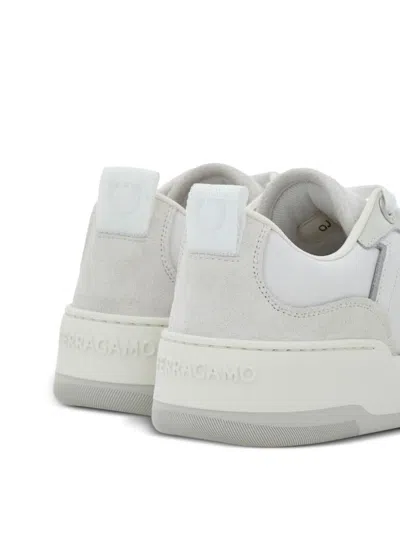 Ferragamo Women Gancini Leather Sneakers In Gray