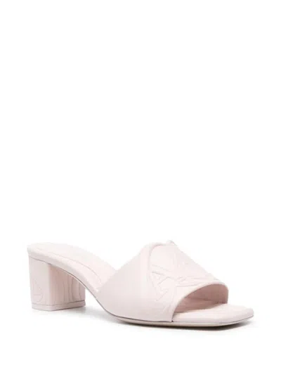 Alexander Mcqueen Seal Leather Mules In Neutral