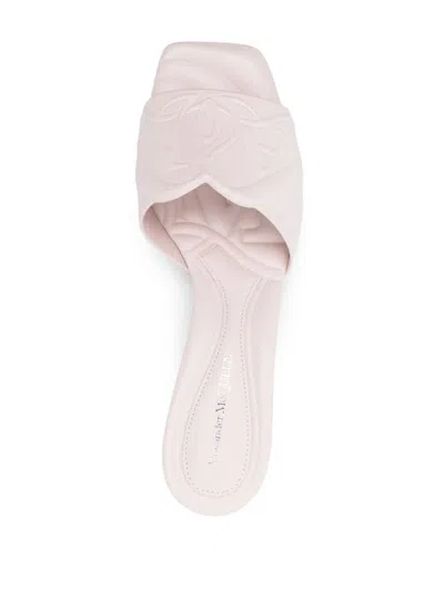 Alexander Mcqueen Seal Leather Mules In Neutral