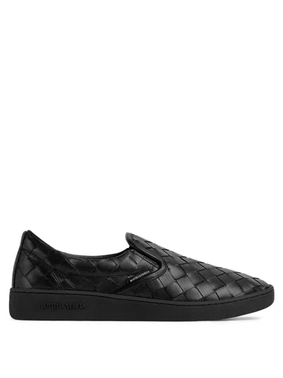 Bottega Veneta Sawyer Braided Slip On Sneakers Shoes In Black