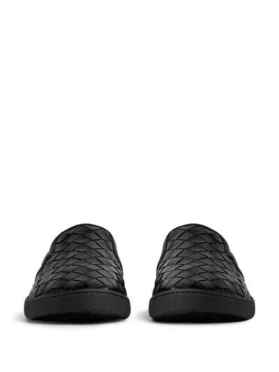 Bottega Veneta Sawyer Braided Slip On Sneakers Shoes In Black