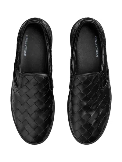 Bottega Veneta Sawyer Braided Slip On Sneakers Shoes In Black