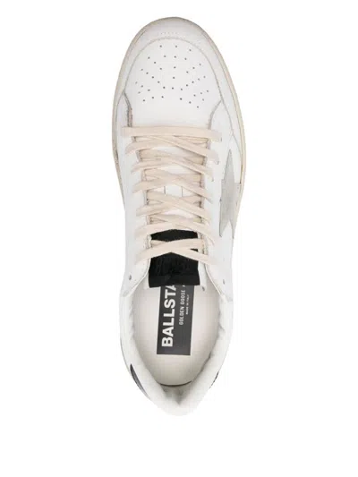 Golden Goose Ball Star Leather Sneakers In White