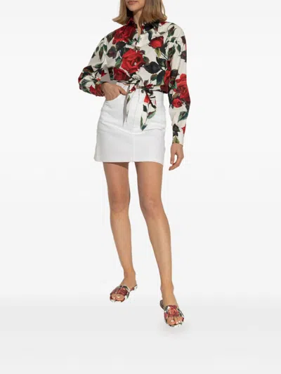 Dolce & Gabbana Multicolor Floral Sandals In Red