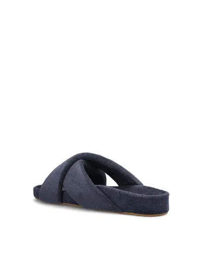 Christian Louboutin Bizzu Logo Patch Slide Sandal In Blue