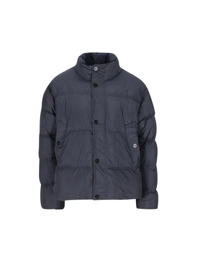 Stone Island Quilted Nylon Puffer Jacket In Blue