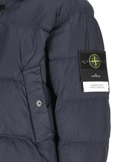 Stone Island Quilted Nylon Puffer Jacket In Blue