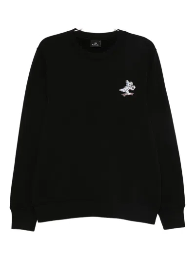 Ps By Paul Smith Ps Paul Smith Skate Bunny Cotton Sweatshirt In Black
