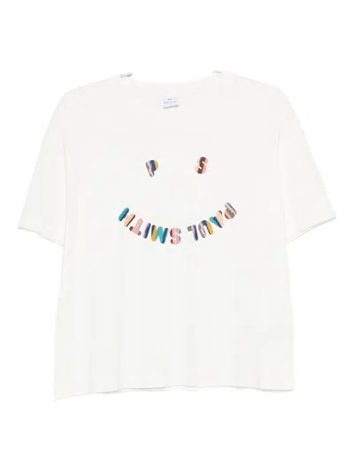 Ps By Paul Smith Ps Paul Smith Ps Happy Cotton T-shirt In White