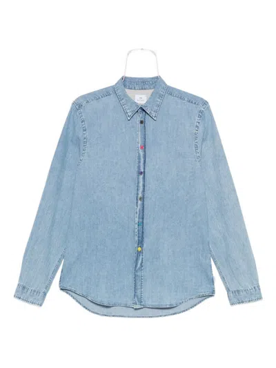 Ps By Paul Smith Men's Shirts Clear Blue