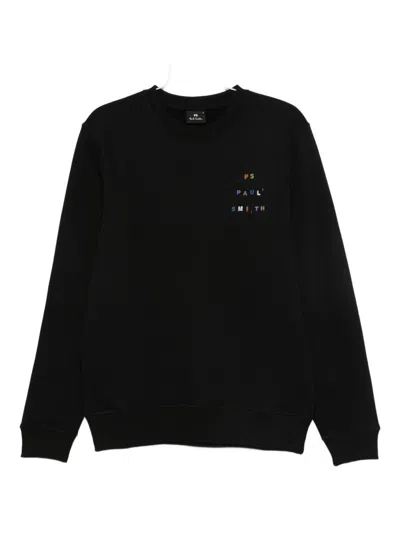 Ps By Paul Smith Ps Paul Smith Logo Cotton Sweatshirt In Black