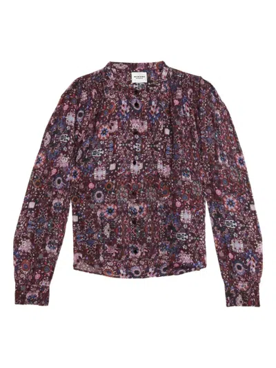 Isabel Marant Étoile Lightweight Long Sleeve Printed Top In Multi