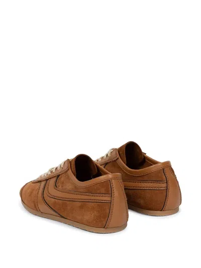 Dries Van Noten Stitched Contrast Rubber Sole Suede Panel Sneakers