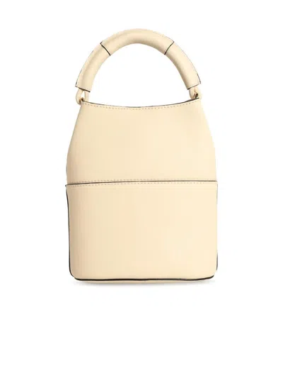 Furla Cream Leather Sfera Mini Bucket Bag In Nude