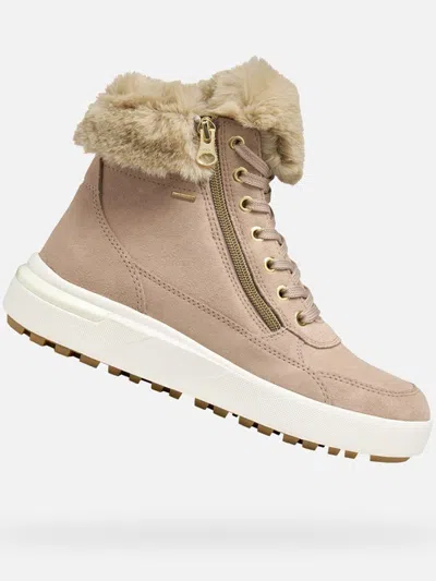 Geox Dayla Abx Fur-trimmed Boots In Brown