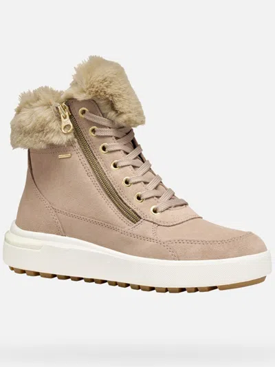 Geox Dayla Abx Fur-trimmed Boots In Brown