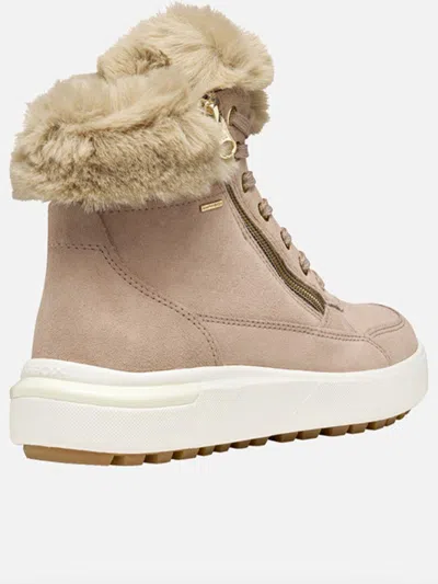 Geox Dayla Abx Fur-trimmed Boots In Brown