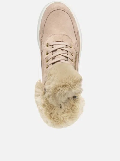 Geox Dayla Abx Fur-trimmed Boots In Brown