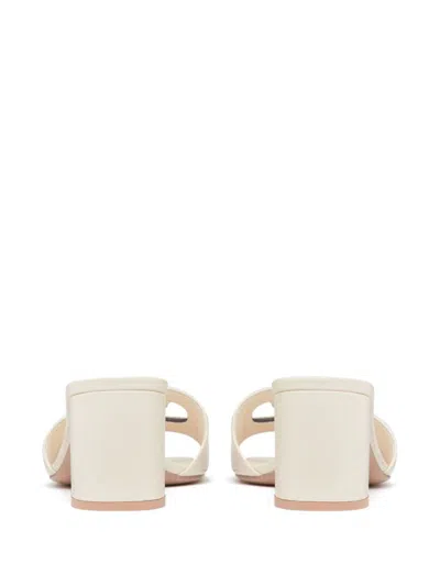 Valentino Garavani White Mules With Vlogo Cut-out On The Front In Leather Woman In White