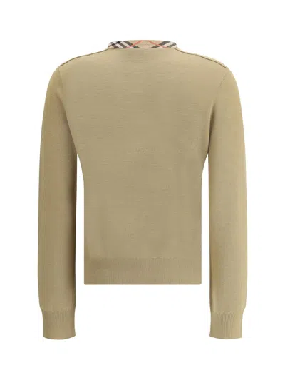 Burberry Structured Wool Cardigan Check Pattern