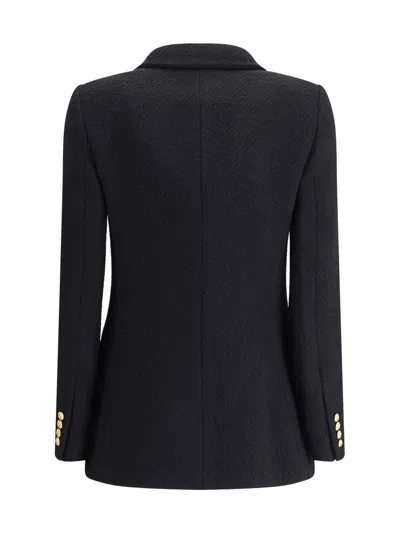 Chloé Cascade-lapel Double-breasted Boucle Jacket In Black