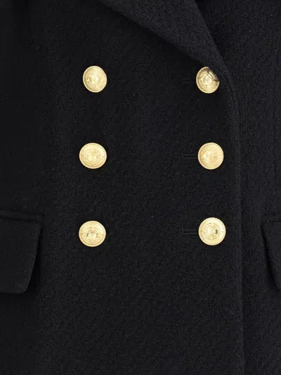 Chloé Cascade-lapel Double-breasted Boucle Jacket In Black
