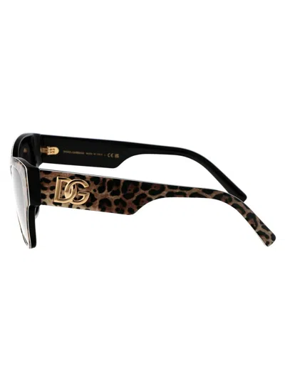 Dolce & Gabbana Leopard-print Butterfly-frame Sunglasses In Animal Print