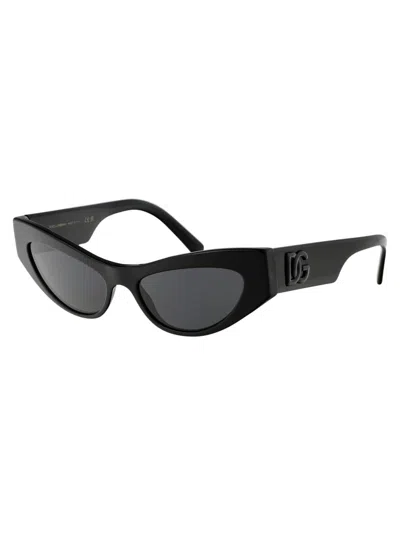Dolce & Gabbana Black Acetate Sunglasses In Black