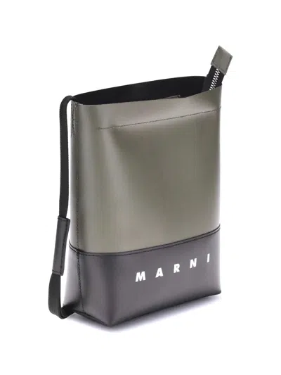 Marni Men Colorblock Shoulder Bag In Gray