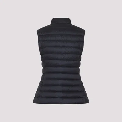 Moncler Quilted Black Vest With High Collar And Fitted Silhouette