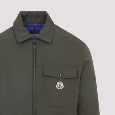 Moncler Vigeon Down Shirt Jacket In Gray