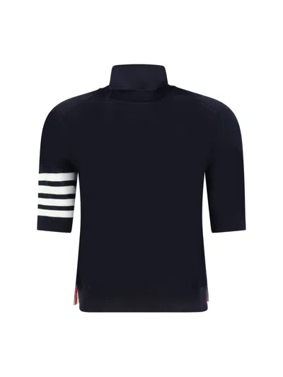Thom Browne Fine Merino Wool Short-sleeve Turtleneck Sweater