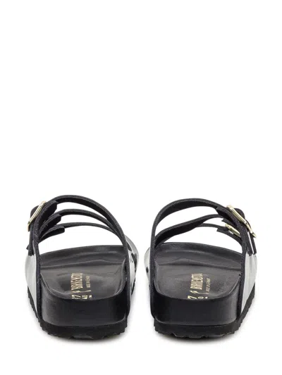 Birkenstock Florida Dbuckle Exquisite Shine Fit S Shoes In Black