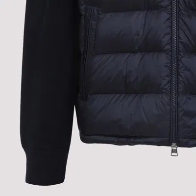 Moncler Padded Hooded Jacket In Blue