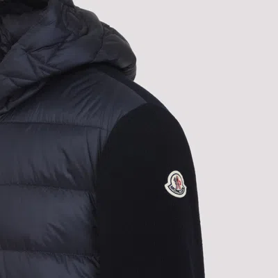 Moncler Padded Hooded Jacket In Blue