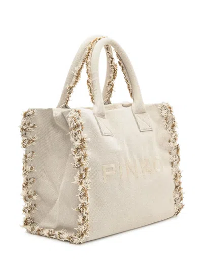 Pinko Beach Shopper In Recycled Canvas
