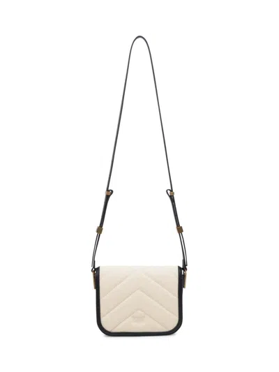 Pinko Small Square Shoulder Love Bag In Canvas And Leather