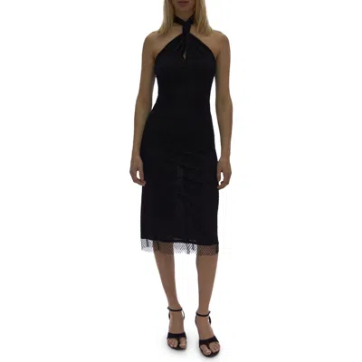 Helmut Lang Mesh Halter Bodycon Midi Dress