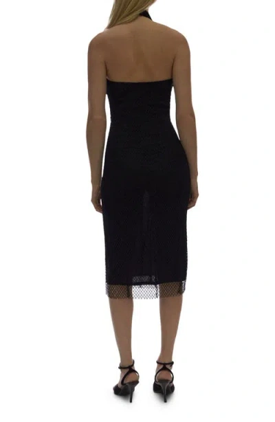 Helmut Lang Mesh Halter Bodycon Midi Dress