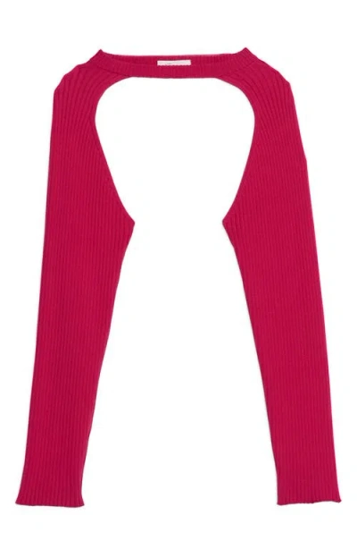 Helmut Lang Organic Cotton Rib Shrug In Pink